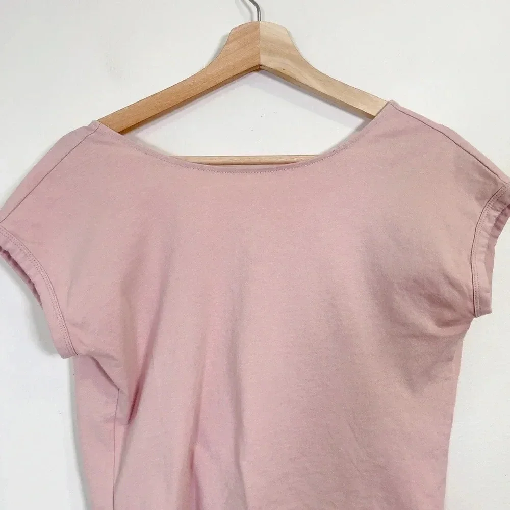 Aritzia Wilfred Adela  Tshirt Open Back Light Pink - Picture 3 of 9